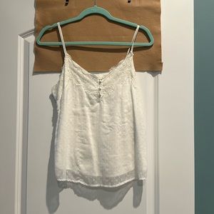 Abercrombie & Fitch Swiss dot, lace trimmed cami - Medium